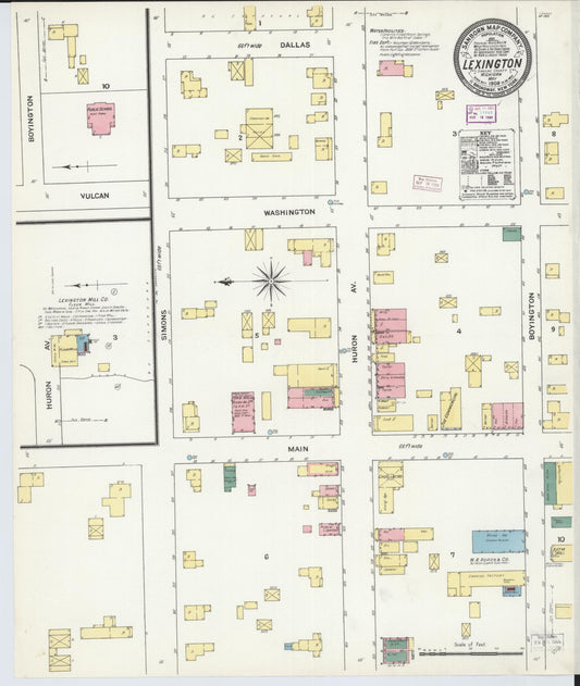 Sanborn Fire Insurance Map from Lexington, Sanilac County, Michigan (1909), Sheet #0001 - Historic Sanborn Fire Insurance Map Print, vintage old map wall art, antique decor, genealogy gift, Michigan Michigan map