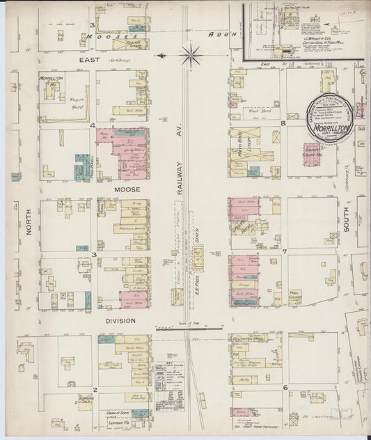 Sanborn Fire Insurance Map from Morrilton, Conway County, Arkansas (1886), Sheet #0001 - Historic Sanborn Fire Insurance Map Print, vintage old map wall art, antique decor, genealogy gift, Arkansas Arkansas map