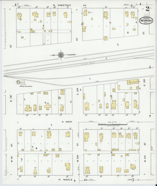 Sanborn Fire Insurance Map from Newkirk, Kay County, Oklahoma (1920), Sheet #0002 - Historic Sanborn Fire Insurance Map Print, vintage old map wall art, antique decor, genealogy gift, Oklahoma Oklahoma map