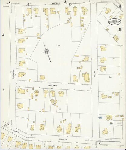 Sanborn Fire Insurance Map from Henderson, Vance County, North Carolina (1912), Sheet #0008 - Complete Map Set gallery image, historic Sanborn map, vintage wall art, North Carolina North Carolina