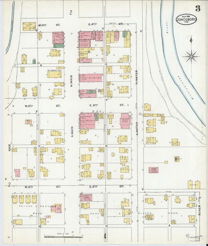 Sanborn Fire Insurance Map from Jonesboro, Grant County, Indiana (1904), Sheet #0003 - Complete Map Set gallery image, historic Sanborn map, vintage wall art, Indiana Indiana
