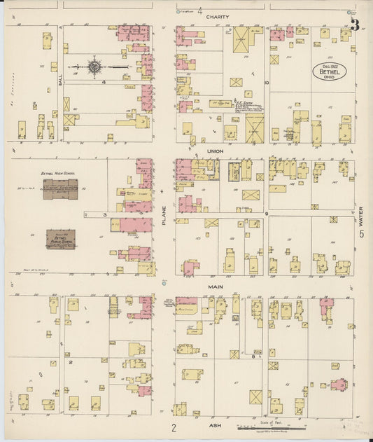 Sanborn Fire Insurance Map from Bethel, Clermont County, Ohio (1922), Sheet #0003 - Historic Sanborn Fire Insurance Map Print, vintage old map wall art, antique decor, genealogy gift, Ohio Ohio map
