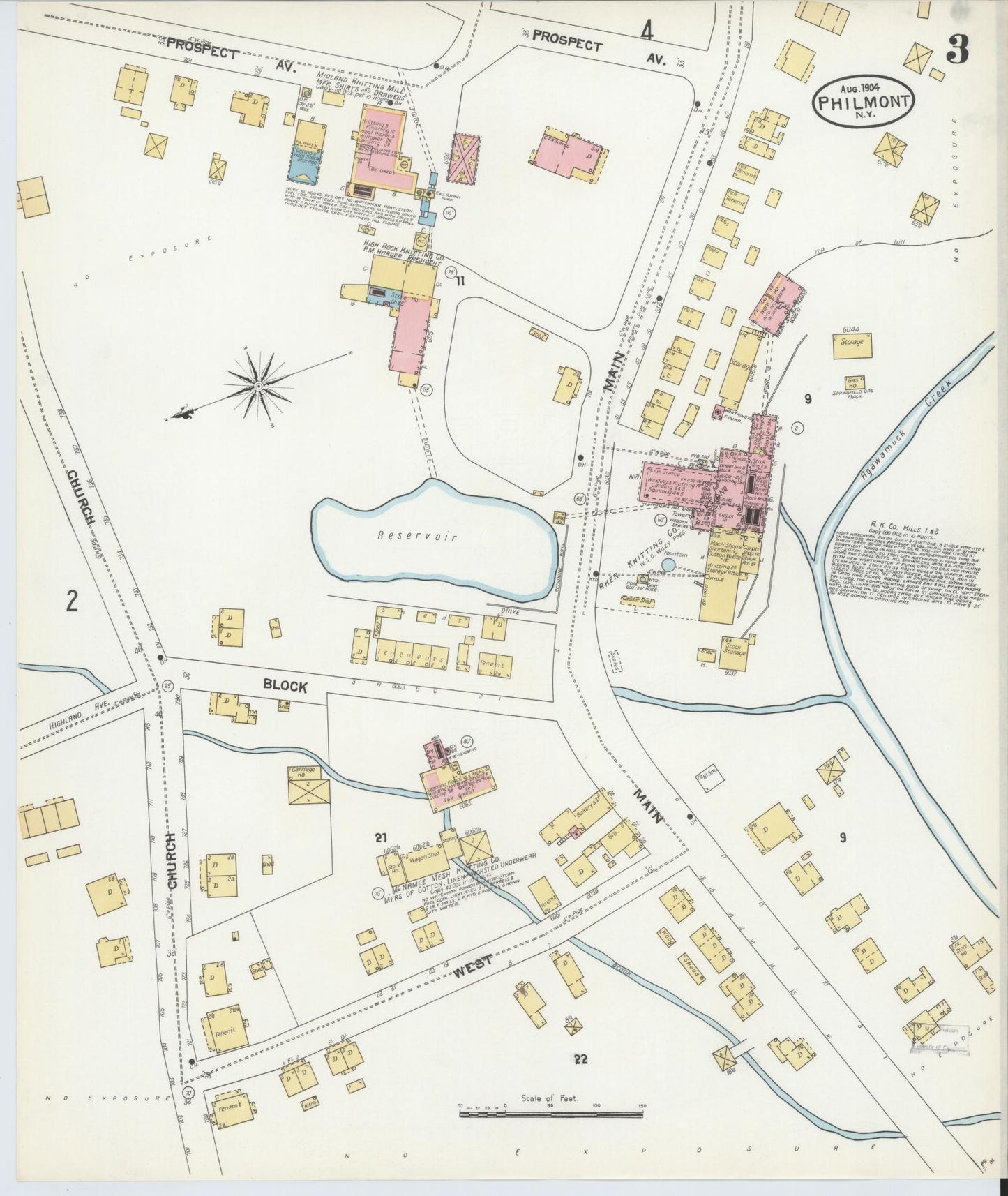 Sanborn Fire Insurance Map from Philmont, Columbia County, New York (1904), Sheet #0003 - Historic Sanborn Fire Insurance Map Print, vintage old map wall art, antique decor, genealogy gift, New York New York map