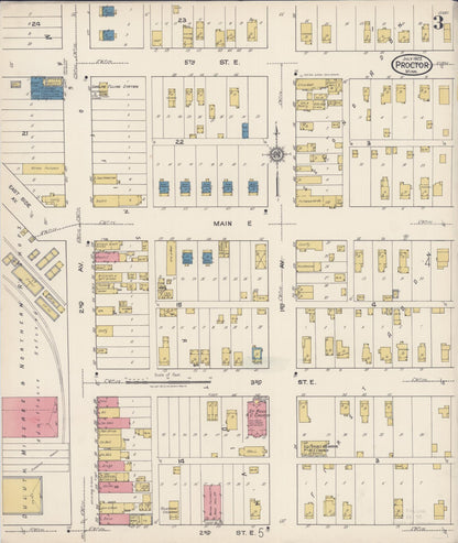 Sanborn Fire Insurance Map from Proctor, Saint Louis County, Minnesota (1922), Sheet #0003 - Complete Map Set gallery image, historic Sanborn map, vintage wall art, Minnesota Minnesota