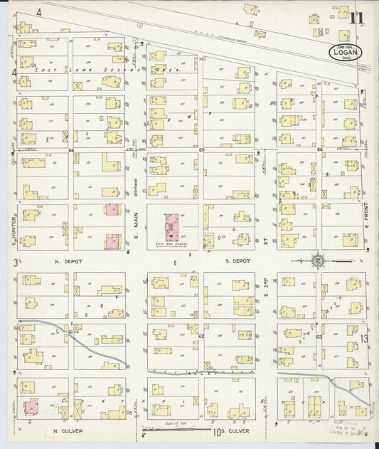 Sanborn Fire Insurance Map from Logan, Hocking County, Ohio (1914), Sheet #0011 - Historic Sanborn Fire Insurance Map Print, vintage old map wall art, antique decor, genealogy gift, Ohio Ohio map