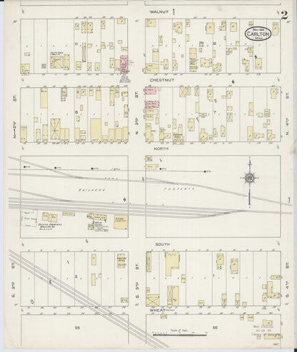 Sanborn Fire Insurance Map from Carlton, Carlton County, Minnesota (1914), Sheet #0002 - Complete Map Set gallery image, historic Sanborn map, vintage wall art, Minnesota Minnesota