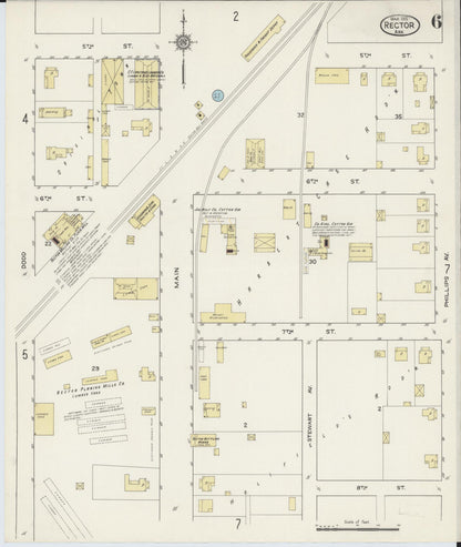 Sanborn Fire Insurance Map from Rector, Clay County, Arkansas (1915), Sheet #0006 - Complete Map Set gallery image, historic Sanborn map, vintage wall art, Arkansas Arkansas