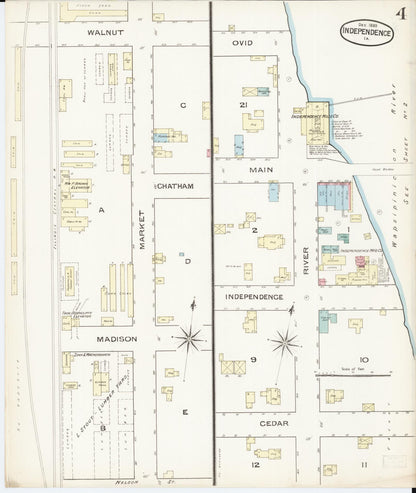 Sanborn Fire Insurance Map from Independence, Buchanan County, Iowa (1885), Sheet #0004 - Historic Sanborn Fire Insurance Map Print