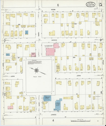 Sanborn Fire Insurance Map from Clayton, Jefferson County, New York (1912), Sheet #0005 - Complete Map Set gallery image, historic Sanborn map, vintage wall art, New York New York