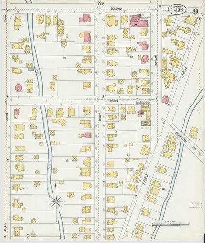 Sanborn Fire Insurance Map from Ilion, Herkimer County, New York (1902), Sheet #0009 - Complete Map Set gallery image, historic Sanborn map, vintage wall art, New York New York