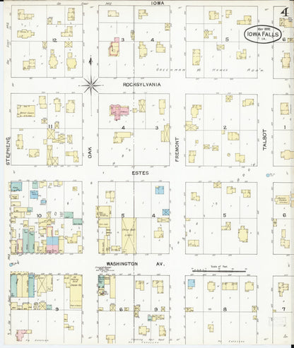 Sanborn Fire Insurance Map from Iowa Falls, Hardin County, Iowa (1892), Sheet #0004 - Historic Sanborn Fire Insurance Map Print