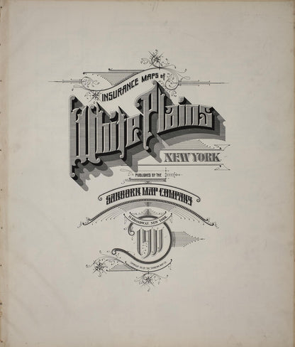 Sanborn Fire Insurance Map from White Plains, Westchester County, New York (1911), Sheet #0001 - Historic Sanborn Fire Insurance Map Print, vintage old map wall art, antique decor, genealogy gift, New York New York map