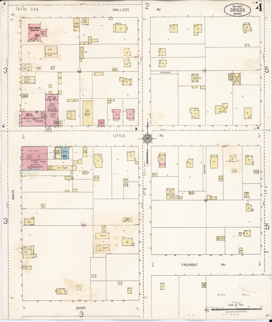 Sanborn Fire Insurance Map from Driggs, Teton County, Idaho (1929), Sheet #0004 - Historic Sanborn Fire Insurance Map Print, vintage old map wall art, antique decor, genealogy gift, Idaho Idaho map