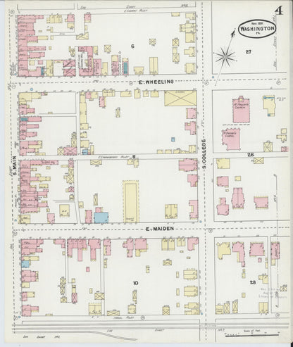 Sanborn Fire Insurance Map from Washington, Washington County, Pennsylvania (1891), Sheet #0004 - Complete Map Set gallery image, historic Sanborn map, vintage wall art, Sanborn Fire Insurance Map from Washington Washington