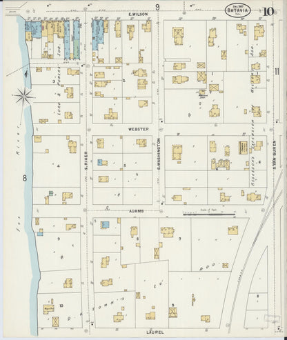 Sanborn Fire Insurance Map from Batavia, Kane County, Illinois (1897), Sheet #0010 - Complete Map Set gallery image, historic Sanborn map, vintage wall art, Illinois Illinois