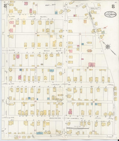 Sanborn Fire Insurance Map from Leechburg, Armstrong County, Pennsylvania (1943), Sheet #0008 - Complete Map Set gallery image, historic Sanborn map, vintage wall art, Pennsylvania Pennsylvania