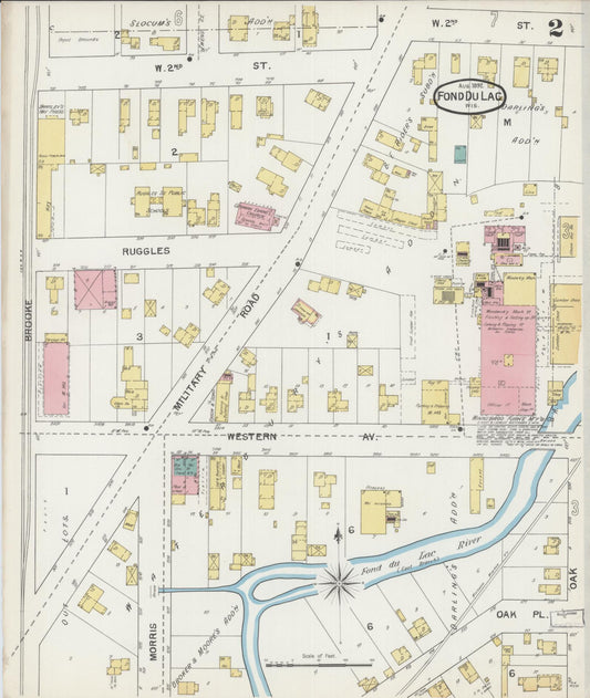 Sanborn Fire Insurance Map from Fond du Lac, Fond du Lac County, Wisconsin (1892), Sheet #0002 - Historic Sanborn Fire Insurance Map Print, vintage old map wall art, antique decor, genealogy gift, Wisconsin Wisconsin map