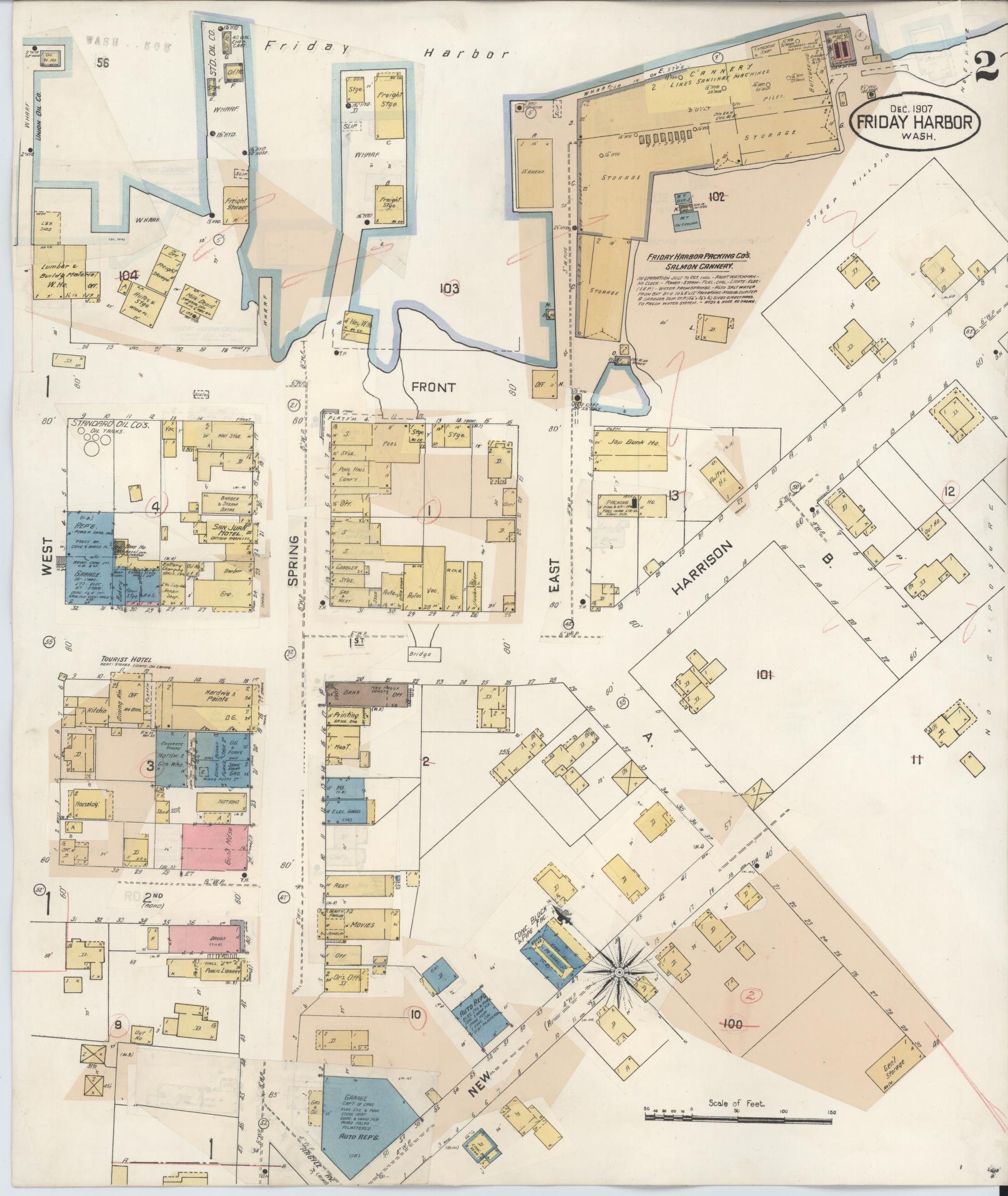 Sanborn Fire Insurance Map from Friday Harbor, San Juan County, Washington (1930), Sheet #0002 - Complete Map Set gallery image, historic Sanborn map, vintage wall art, Washington Washington