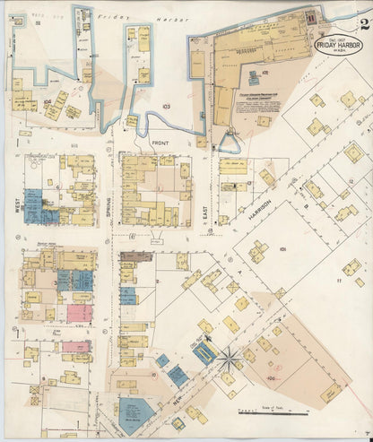 Sanborn Fire Insurance Map from Friday Harbor, San Juan County, Washington (1930), Sheet #0002 - Complete Map Set gallery image, historic Sanborn map, vintage wall art, Washington Washington