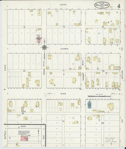 Sanborn Fire Insurance Map from Belle Plaine, Scott County, Minnesota (1914), Sheet #0004 - Historic Sanborn Fire Insurance Map Print, vintage old map wall art, antique decor, genealogy gift, Minnesota Minnesota map
