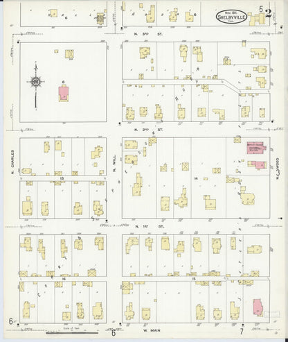 Sanborn Fire Insurance Map from Shelbyville, Shelby County, Illinois (1911), Sheet #0002 - Complete Map Set gallery image, historic Sanborn map, vintage wall art, Illinois Illinois