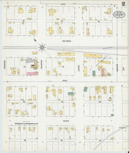 Sanborn Fire Insurance Map from Calvert, Robertson County, Texas (1901), Sheet #0002