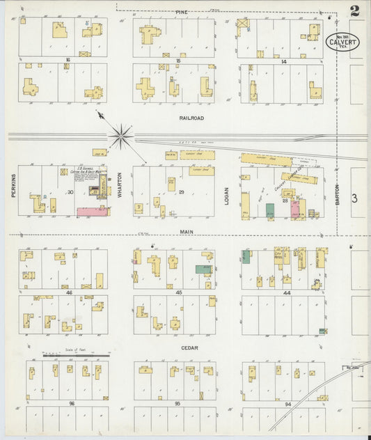 Sanborn Fire Insurance Map from Calvert, Robertson County, Texas (1901), Sheet #0002