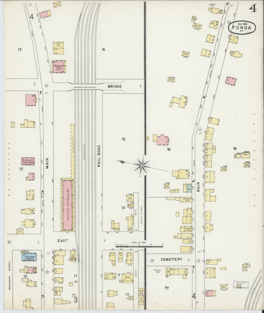 Sanborn Fire Insurance Map from Fonda, Montgomery County, New York (1896), Sheet #0004 - Historic Sanborn Fire Insurance Map Print, vintage old map wall art, antique decor, genealogy gift, New York New York map