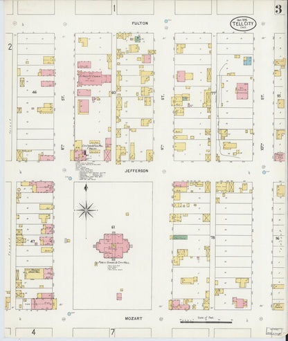 Sanborn Fire Insurance Map from Tell City, Perry County, Indiana (1898), Sheet #0003 - Complete Map Set gallery image, historic Sanborn map, vintage wall art, Indiana Indiana