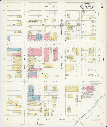Sanborn Fire Insurance Map from Thief River Falls, Pennington County, Minnesota (1912), Sheet #0005 - Complete Map Set gallery image, historic Sanborn map, vintage wall art, Minnesota Minnesota