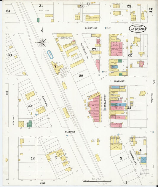 Sanborn Fire Insurance Map from La Cynge, Linn County, Kansas (1897), Sheet #0002 - Historic Sanborn Fire Insurance Map Print, vintage old map wall art, antique decor, genealogy gift, Kansas Kansas map