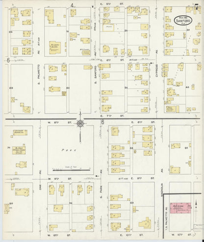 Sanborn Fire Insurance Map from Sanford, Seminole County, Florida (1912), Sheet #0007 - Complete Map Set gallery image, historic Sanborn map, vintage wall art, Florida Florida