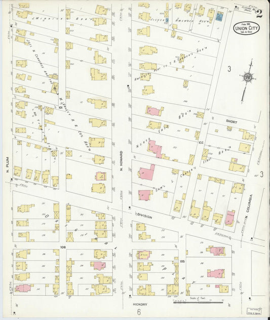 Sanborn Fire Insurance Map from Union City, Randolph County, Indiana (1911), Sheet #0002 - Historic Sanborn Fire Insurance Map Print, vintage old map wall art, antique decor, genealogy gift, Indiana Indiana map