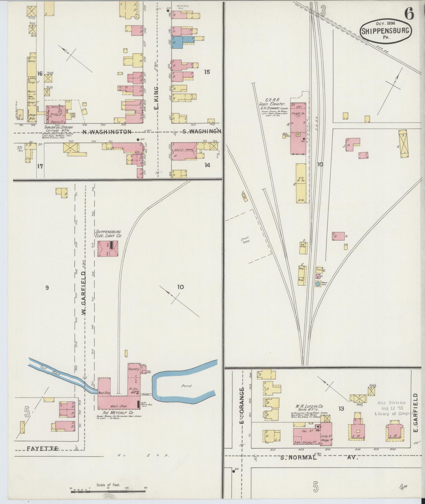 Sanborn Fire Insurance Map from Shippensburg, Cumberland And Franklin Counties, Pennsylvania (1894), Sheet #0006 - Complete Map Set gallery image, historic Sanborn map, vintage wall art, Counties Pennsylvania