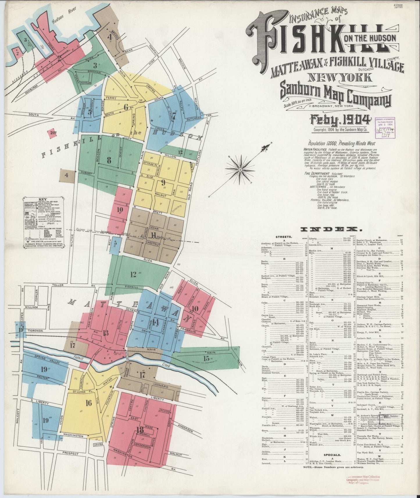 Sanborn Fire Insurance Map from Fishkill-on-the-hudson, Dutchess County, New York. (1904) – Historic Sanborn Fire Insurance Map Print