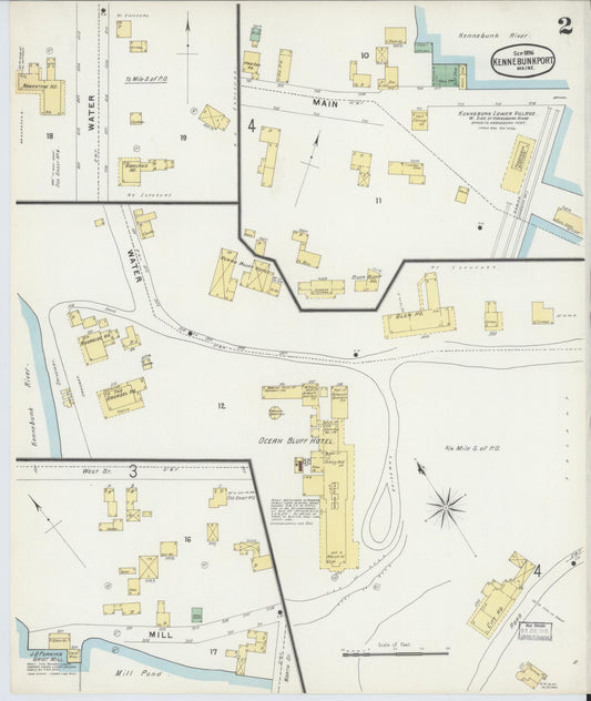Sanborn Fire Insurance Map from Kennebunkport, York County, Maine (1896), Sheet #0002 - Historic Sanborn Fire Insurance Map Print, vintage old map wall art, antique decor, genealogy gift, Maine Maine map