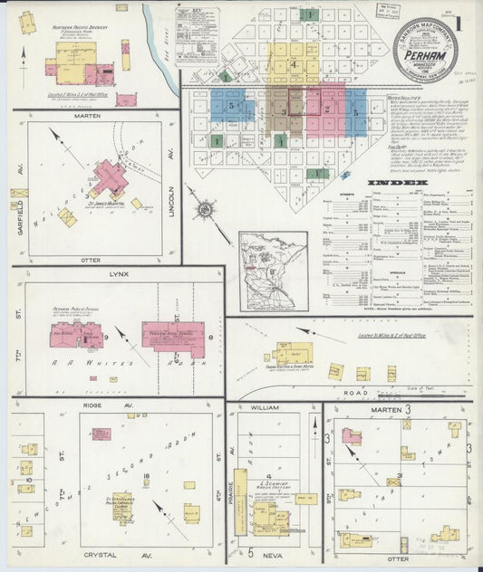 Sanborn Fire Insurance Map from Perham, Otter Tail County, Minnesota. (1916) – Map View