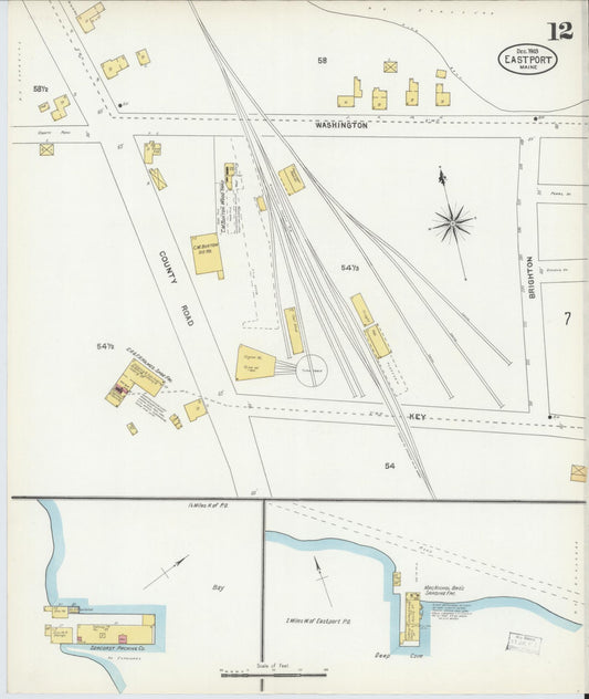 Sanborn Fire Insurance Map from Eastport, Washington County, Maine (1903), Sheet #0012 - Historic Sanborn Fire Insurance Map Print, vintage old map wall art, antique decor, genealogy gift, Maine Maine map