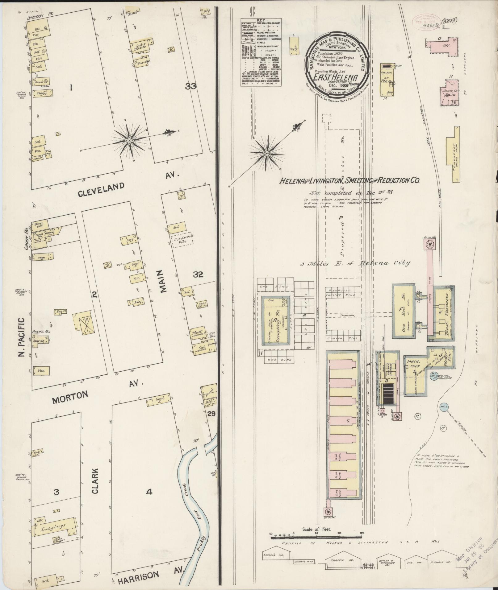 Sanborn Fire Insurance Map from East Helena, Lewis And Clark County, Montana (1888), Sheet #0001 - Historic Sanborn Fire Insurance Map Print, vintage old map wall art, antique decor, genealogy gift, Montana Montana map