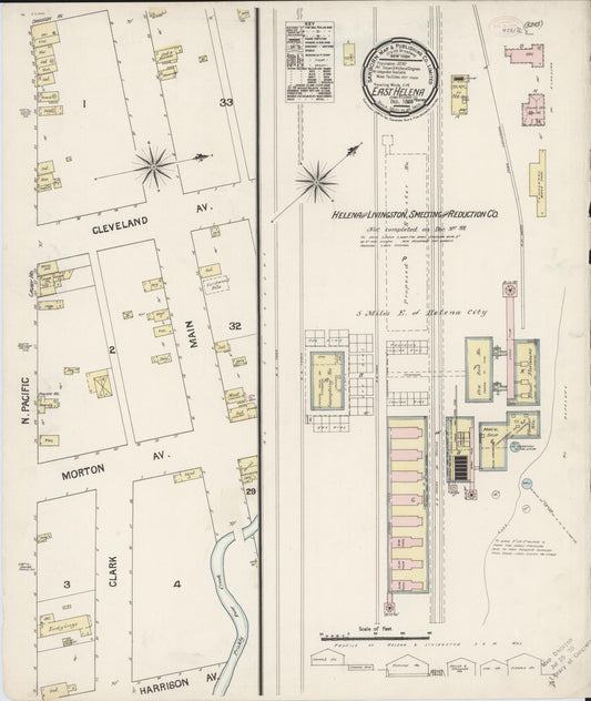 Sanborn Fire Insurance Map from East Helena, Lewis And Clark County, Montana (1888), Sheet #0001 - Historic Sanborn Fire Insurance Map Print, vintage old map wall art, antique decor, genealogy gift, Montana Montana map
