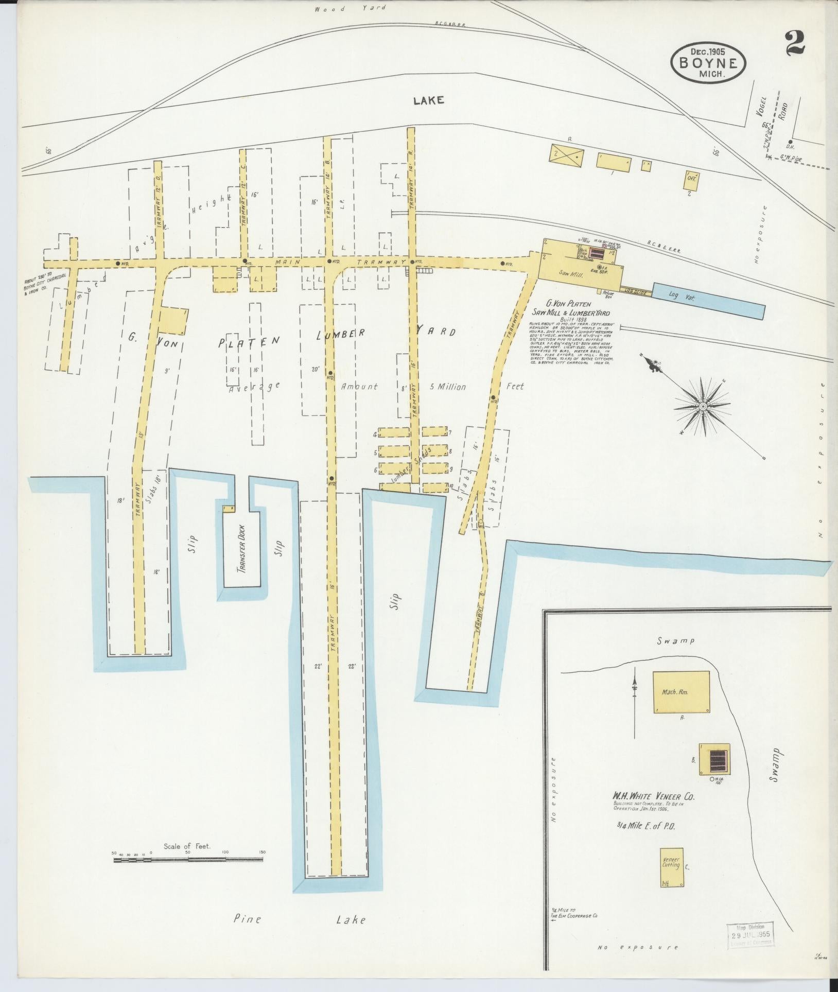 Sanborn Fire Insurance Map from Boyne City, Charlevoix County, Michigan (1905), Sheet #0002 - Historic Sanborn Fire Insurance Map Print, vintage old map wall art, antique decor, genealogy gift, Michigan Michigan map