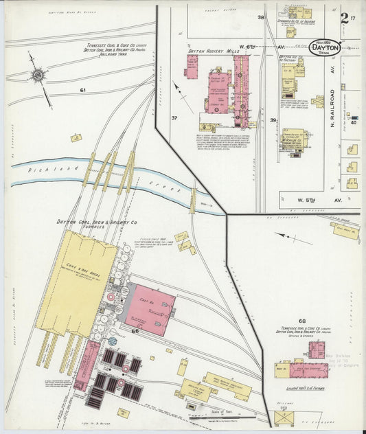 Sanborn Fire Insurance Map from Dayton, Rhea County, Tennessee (1920), Sheet #0002 - Historic Sanborn Fire Insurance Map Print, vintage old map wall art, antique decor, genealogy gift, Tennessee Tennessee map