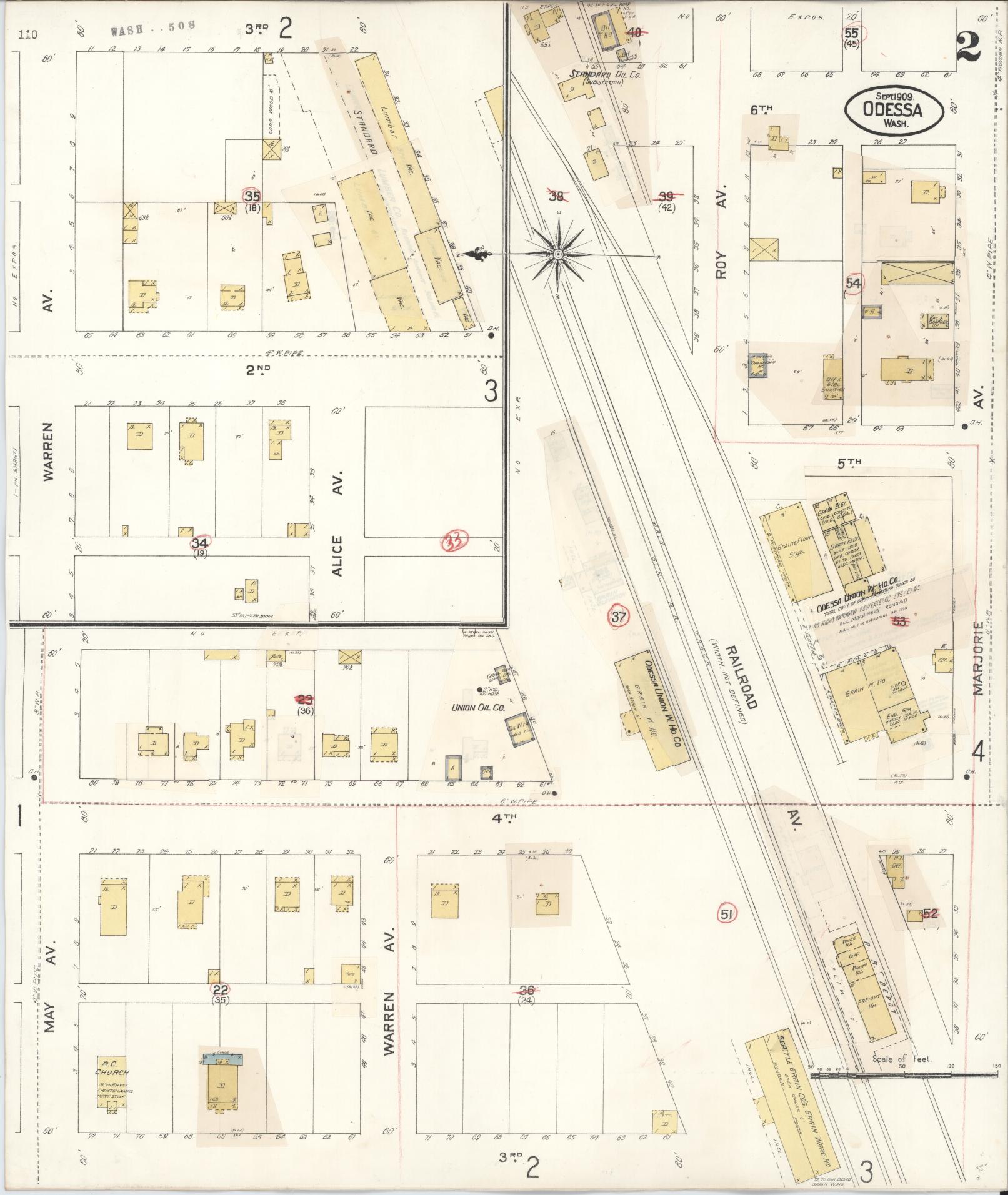 Sanborn Fire Insurance Map from Odessa, Lincoln County, Washington (1930), Sheet #0002 - Complete Map Set gallery image, historic Sanborn map, vintage wall art, Washington Washington