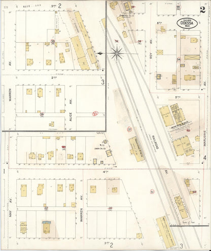 Sanborn Fire Insurance Map from Odessa, Lincoln County, Washington (1930), Sheet #0002 - Complete Map Set gallery image, historic Sanborn map, vintage wall art, Washington Washington