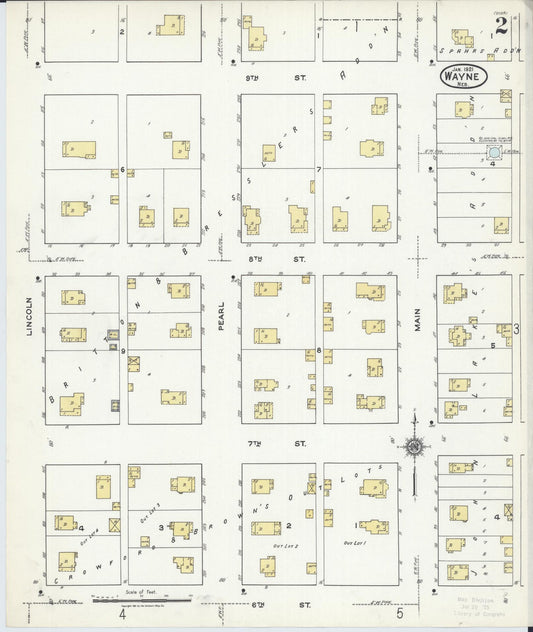 Sanborn Fire Insurance Map from Wayne, Wayne County, Nebraska (1921), Sheet #0002 - Historic Sanborn Fire Insurance Map Print, vintage old map wall art, antique decor, genealogy gift, Nebraska Nebraska map