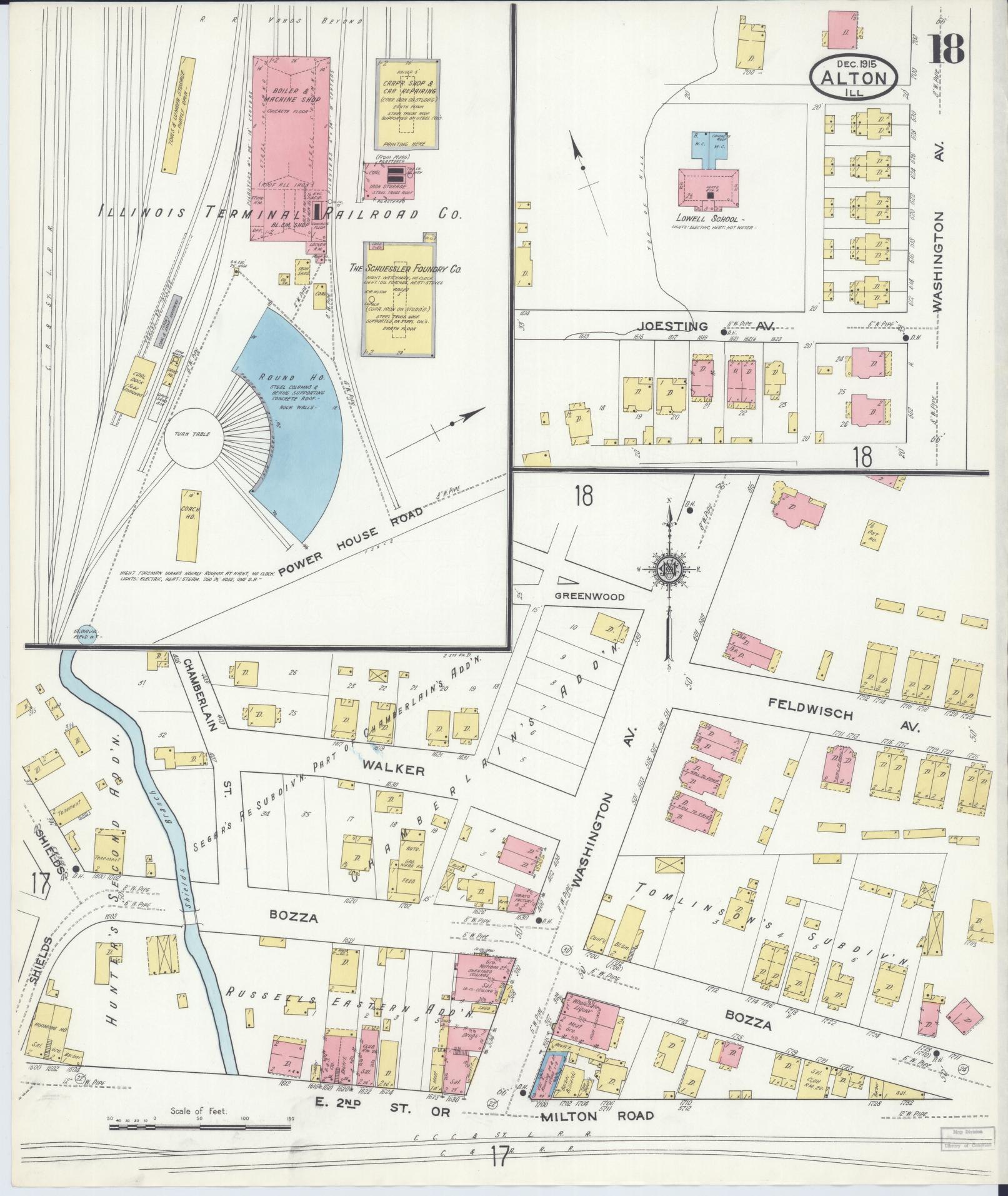 Sanborn Fire Insurance Map from Alton, Madison County, Illinois (1915), Sheet #0018 - Complete Map Set gallery image, historic Sanborn map, vintage wall art, Illinois Illinois