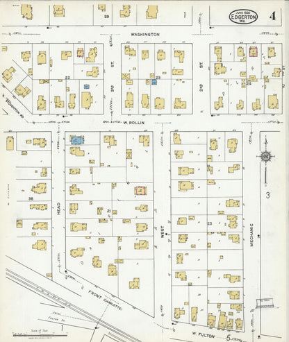 Sanborn Fire Insurance Map from Edgerton, Rock County, Wisconsin (1920), Sheet #0004 - Complete Map Set gallery image, historic Sanborn map, vintage wall art, Wisconsin Wisconsin