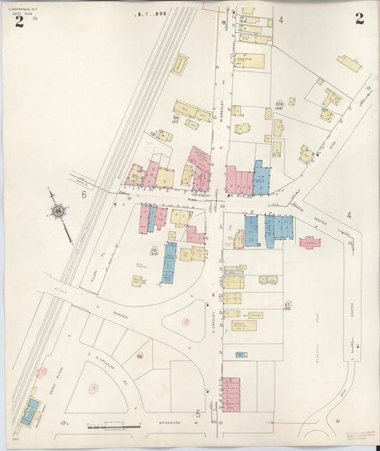 Sanborn Fire Insurance Map from Chappaqua, Westchester County, New York (1947), Sheet #0002 - Historic Sanborn Fire Insurance Map Print, vintage old map wall art, antique decor, genealogy gift, New York New York map