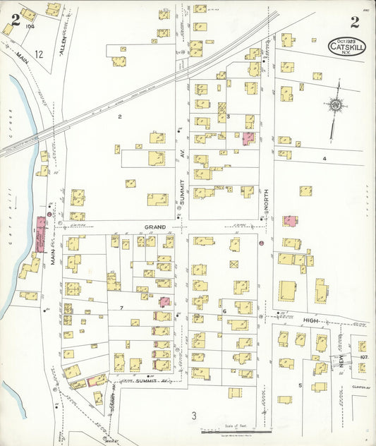 Sanborn Fire Insurance Map from Catskill, Greene County, New York (1923), Sheet #0002 - Complete Map Set gallery image, historic Sanborn map, vintage wall art, New York New York