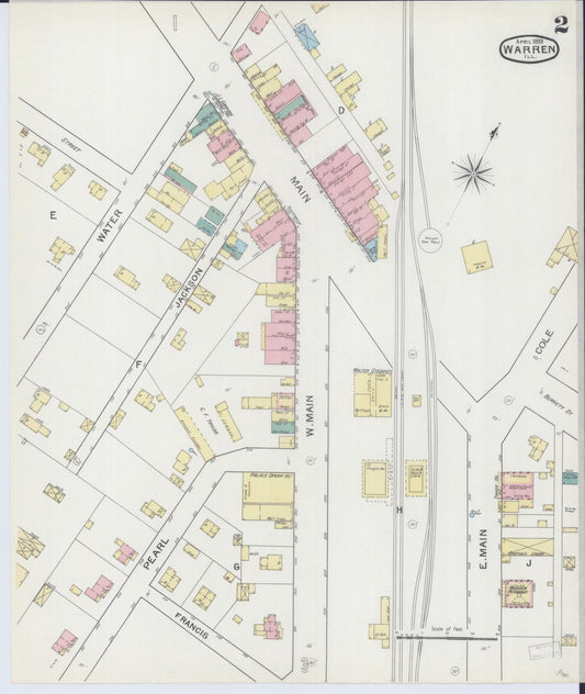 Sanborn Fire Insurance Map from Warren, Jo Daviess County, Illinois (1893), Sheet #0002 - Historic Sanborn Fire Insurance Map Print, vintage old map wall art, antique decor, genealogy gift, Illinois Illinois map